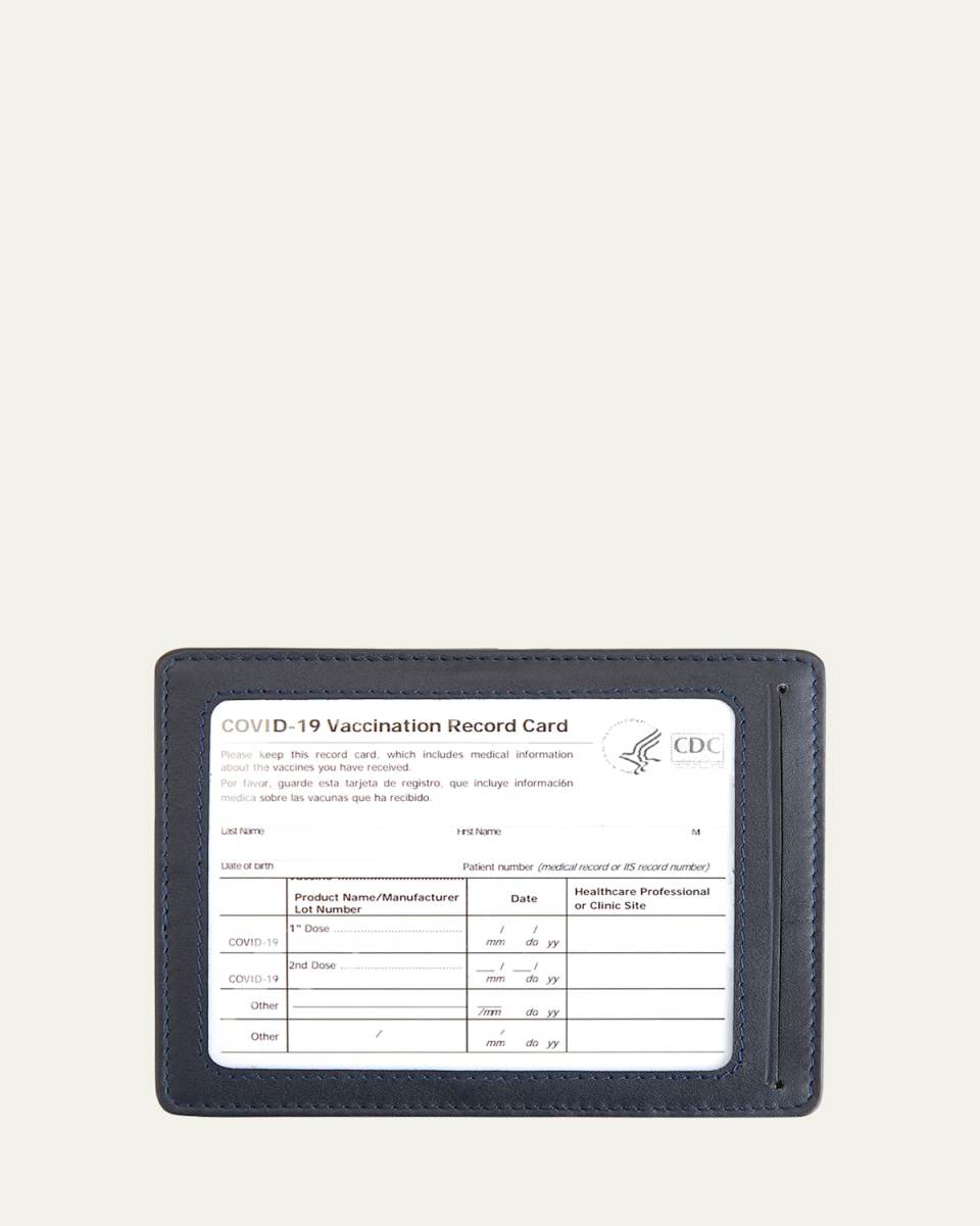 Personalized Leather Vaccine Card Holder
